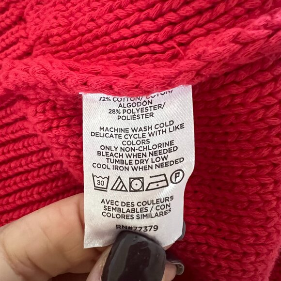 Ann Taylor Red Cable Knit Mock Neck Sweater XS - Picture 4 of 4